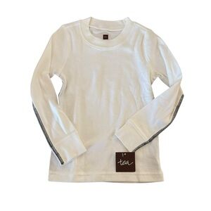 NWT Tea Collection Purity Tee Long Sleeve White Size 3